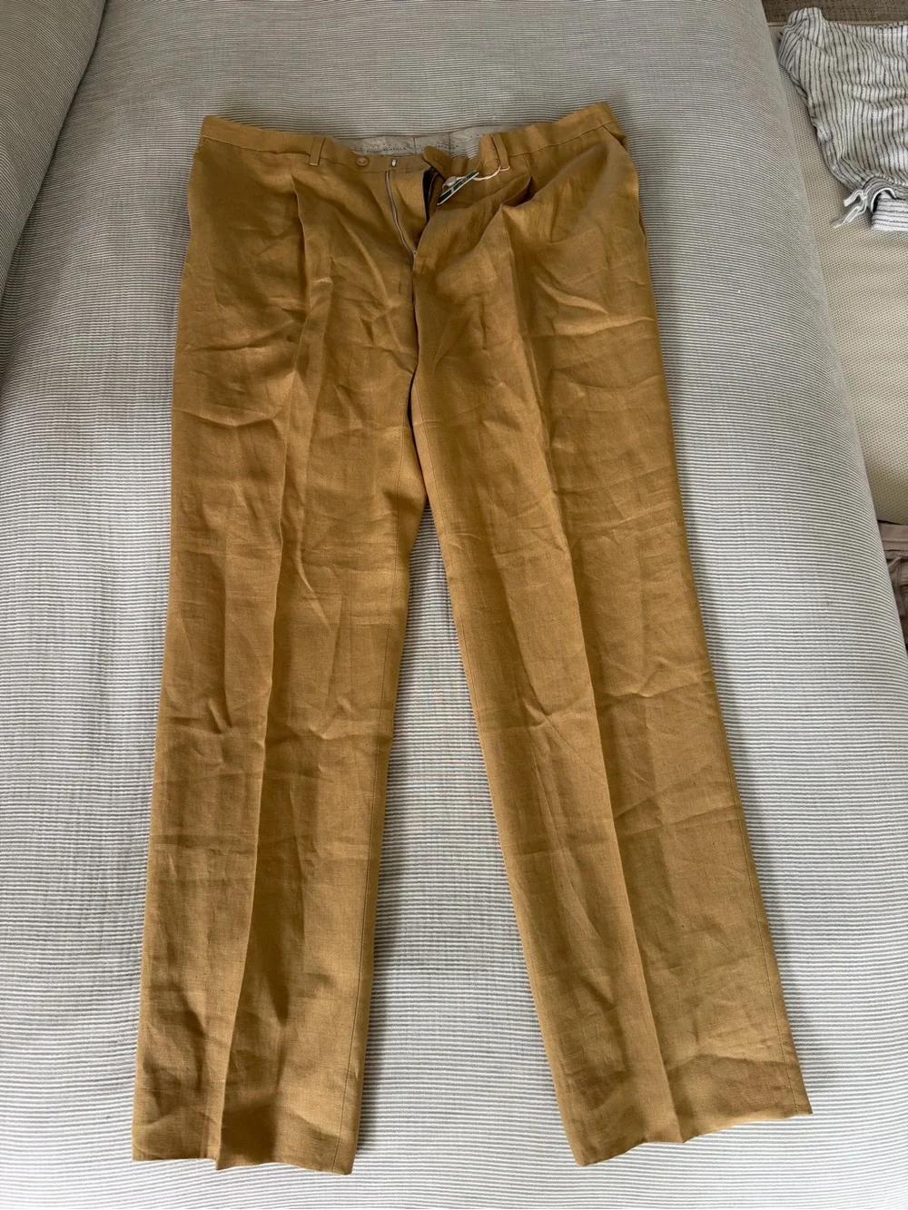 Classic Linen Blend Trousers in Camel